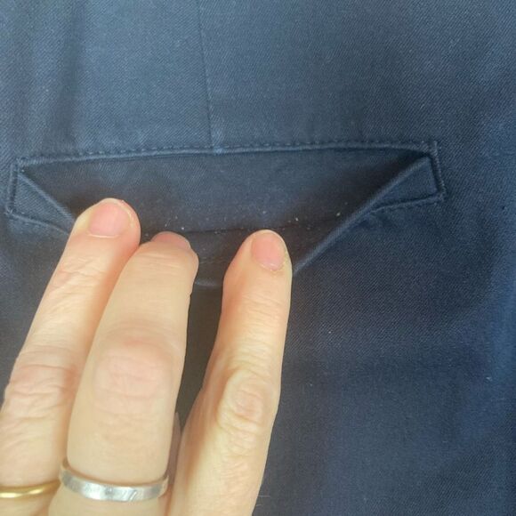 Talbots NWOT stretch twill curvy petites cropped Capri pants w/ buttons on leg - Picture 8 of 10
